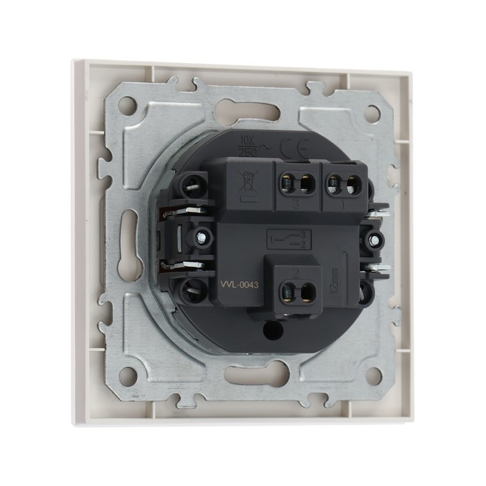 Выключатель проходной TOT Glossy Glass, 10 А, 1 клавиша, скрытый, стекло, белый Выключатель проходной TOT Glossy Glass, 10 А, 1 клавиша, скрытый, стекло, белый