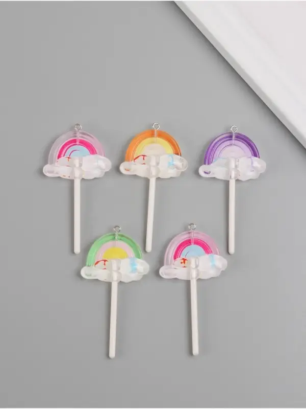 Подвеска для творчества акрил Подвеска для творчества акрил "Радуга и тучки" МИКС 6х3,5х1 см