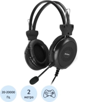 Гарнитура A4Tech HU-30 черный 2м накладные USB