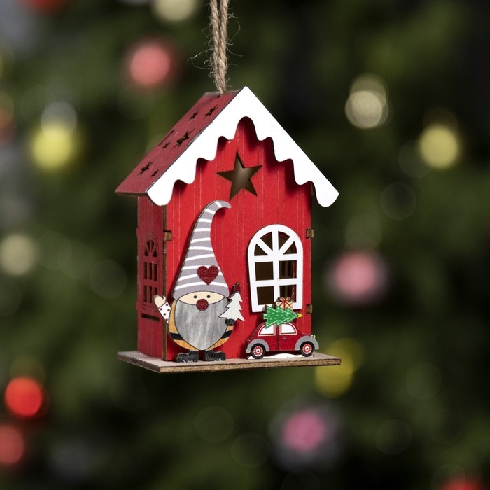 Ёлочная игрушка «Амбар эльфа», от батареек, свечение тёплое белое Ёлочная игрушка «Амбар эльфа», от батареек, свечение тёплое белое