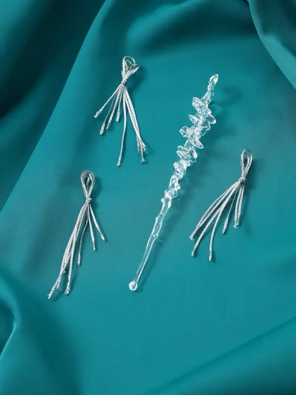 Украшение ёлочное «Сосулька люкс» (набор 10 шт) морозец, 14х1,5 см, прозрачный Украшение ёлочное «Сосулька люкс» (набор 10 шт) морозец, 14х1,5 см, прозрачный