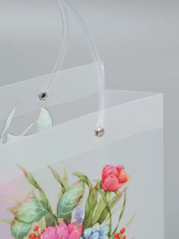 Пакет подарочный прозрачный, "Букет цветов", 22 х 10 х 24 см