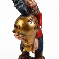 Садовая фигура из полистоуна &laquo;Дед с самоваром&raquo;, 56&times;34&times;32 см