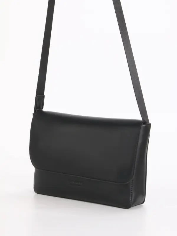 Сумка женская мессенджер на магните, 28&times;6&times;18 см, чёрный