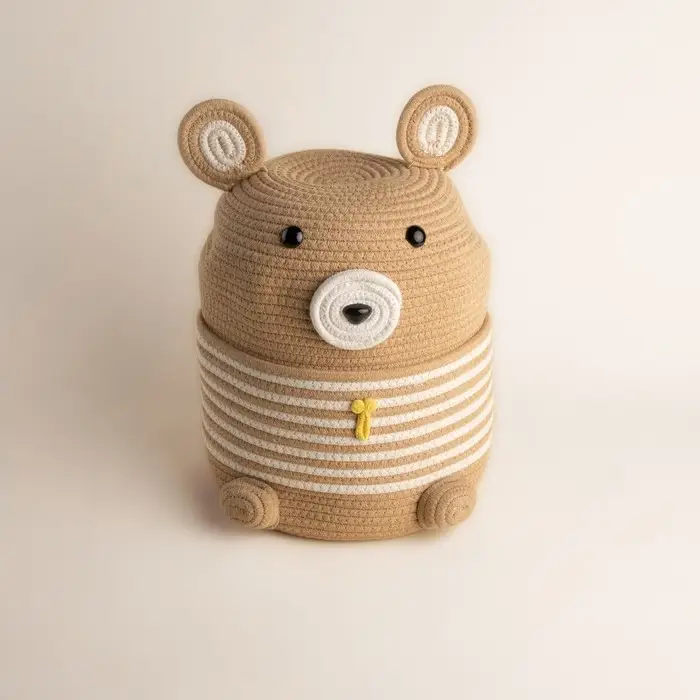 Корзина для игрушек SL Home &laquo;Медведь&raquo;, плетёная, ручной работы, 25&times;26&times;41 см, коричневая