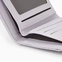 Кошелёк женский на кнопке, 12.5&times;2&times;9 см, однотонный, комбинированный, светло-сиреневый