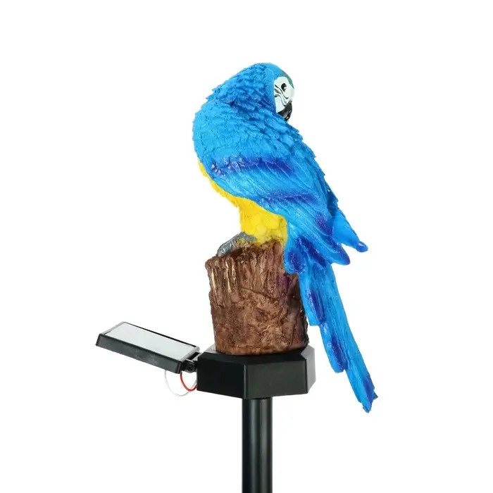 Садовый светильник &laquo;Синий Ара&raquo;, уличный, на солнечной батарее, 45 см, 1 LED, свечение тёплое белое