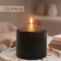 Свеча цилиндр 6&times;6.5 см, чёрный