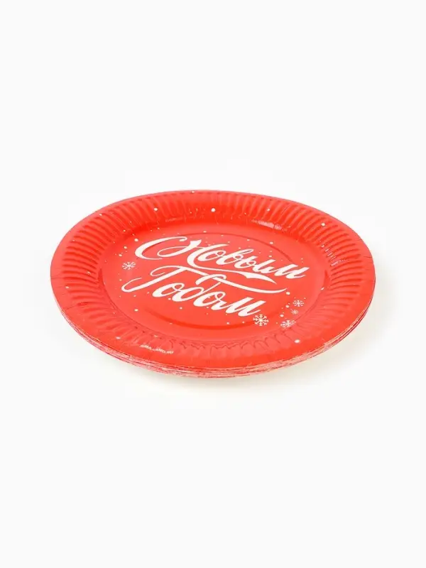 Набор бумажной посуды 12 персон Набор бумажной посуды 12 персон "С Новым годом"