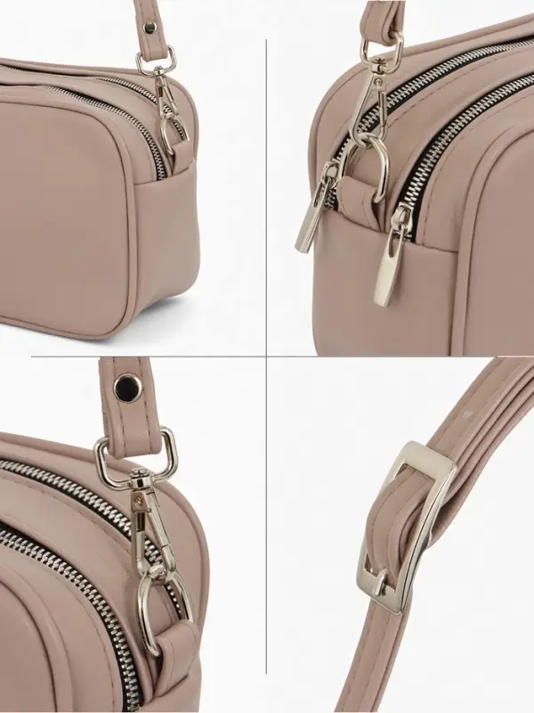 Сумка женская кросс-боди TEXTURA на молнии, 24&times;9&times;15 см, бежевая