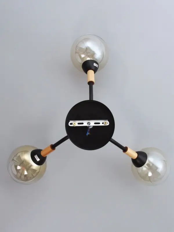 Люстра потолочная BayerLux &laquo;Гундер&raquo;, 3хЕ27, 40 Вт, черный, 57&times;57&times;25 см