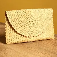 Сумка клатч плетёная из пальмового листа, 28×16×2 см, бежевая Сумка клатч плетёная из пальмового листа, 28×16×2 см, бежевая