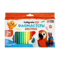 Фломастеры 24 цвета, вентилируемый колпачок, в картонной коробке