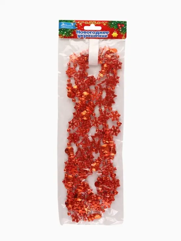Бусы на ёлку &laquo;Снежинки&raquo;, длина 2.7 м, d=2.3 см, МИКС
