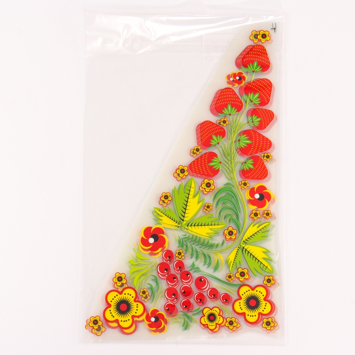 Термонаклейка «Хохлома ягодки», уголок слева, 20 х 35 см, набор 10 шт. Термонаклейка «Хохлома ягодки», уголок слева, 20 х 35 см, набор 10 шт.