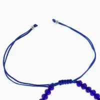 Браслет-оберег &laquo;Рука счастья Хамса&raquo;, хрусталики, синий с серебром, d=8 см