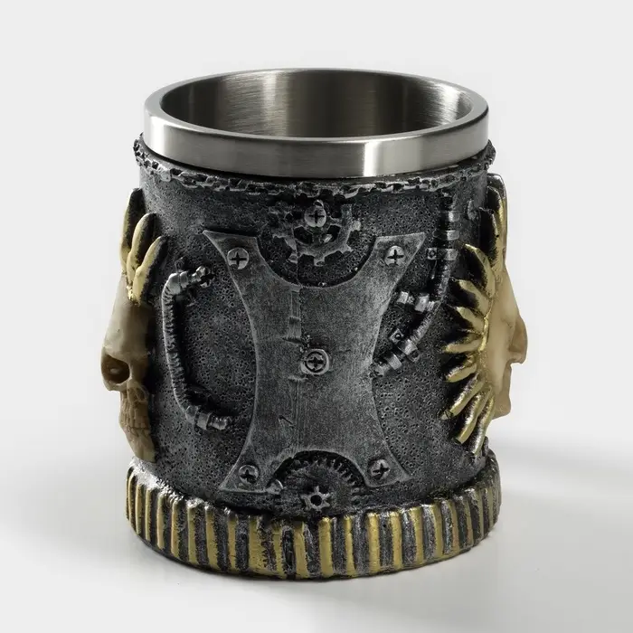 Кружка &laquo;Панк.Череп. Хэллоуин&raquo;, 400 мл, 14.5&times;9&times;11 см, нержавеющая сталь, серебристая