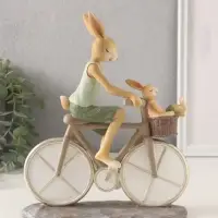 Фигурка полистоун &laquo;Зайки. Папа с сыном на велосипеде&raquo;, 18&times;7.5&times;22 см