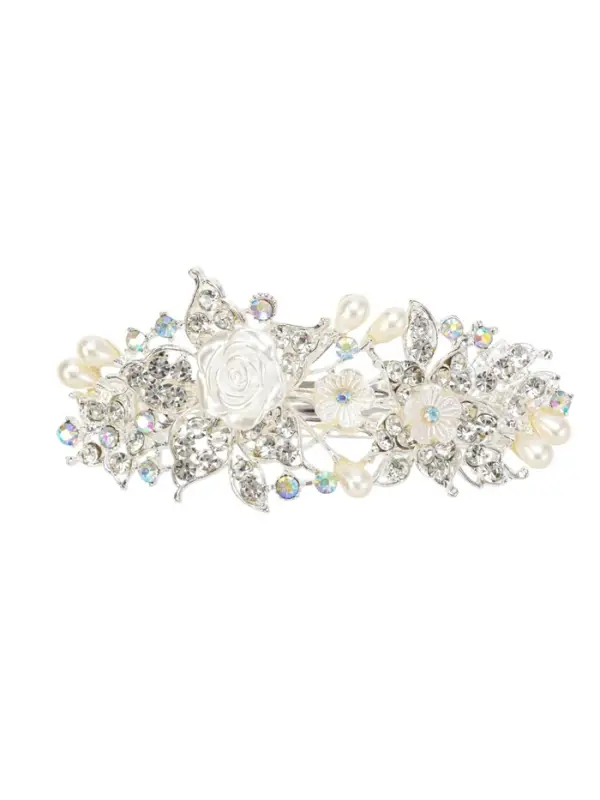 Заколка - автомат для волос &laquo;Озлем&raquo;, цветы, 9 см