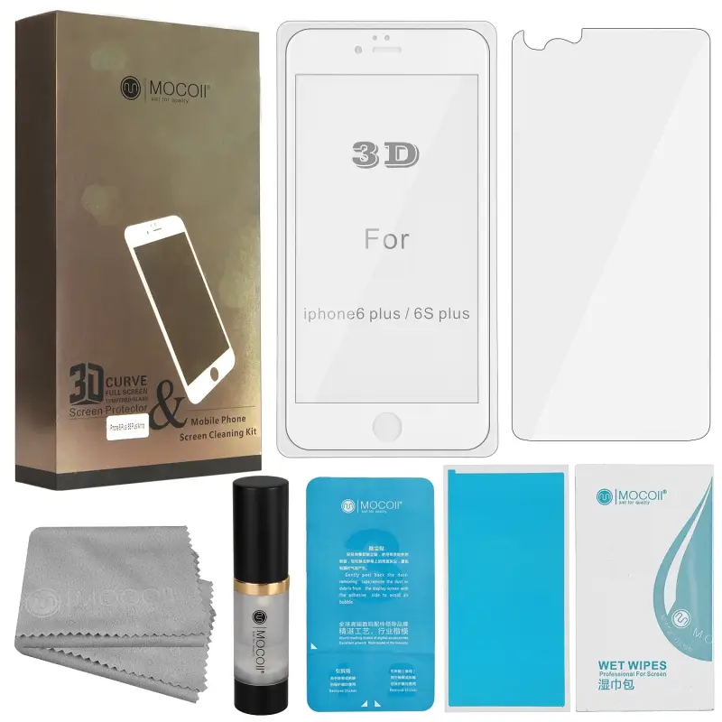 Защитное стекло iPh 6 Plus 3D Gold Diamond Mocoll