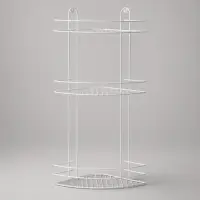 Полка для ванной угловая 3-ярусная, 23&times;23&times;58.5 см, белая