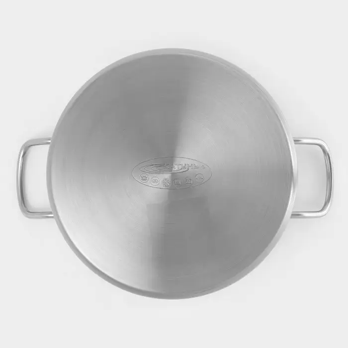 Кастрюля Катунь &laquo;Общепит&raquo;, 9 л, d=24 см, с крышкой, капсульное дно, индукция, нержавеющая сталь, хромированный