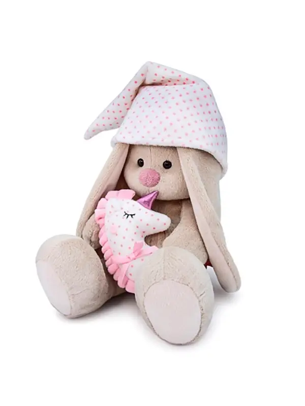 Мягкая игрушка &laquo;Зайка Ми с розовой подушкой - единорогом&raquo;, 18 см