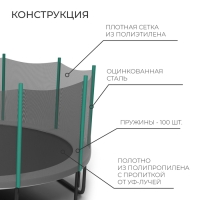 Батут ONLITOP, d=488 см, высота сетки 180 см, с лестницей