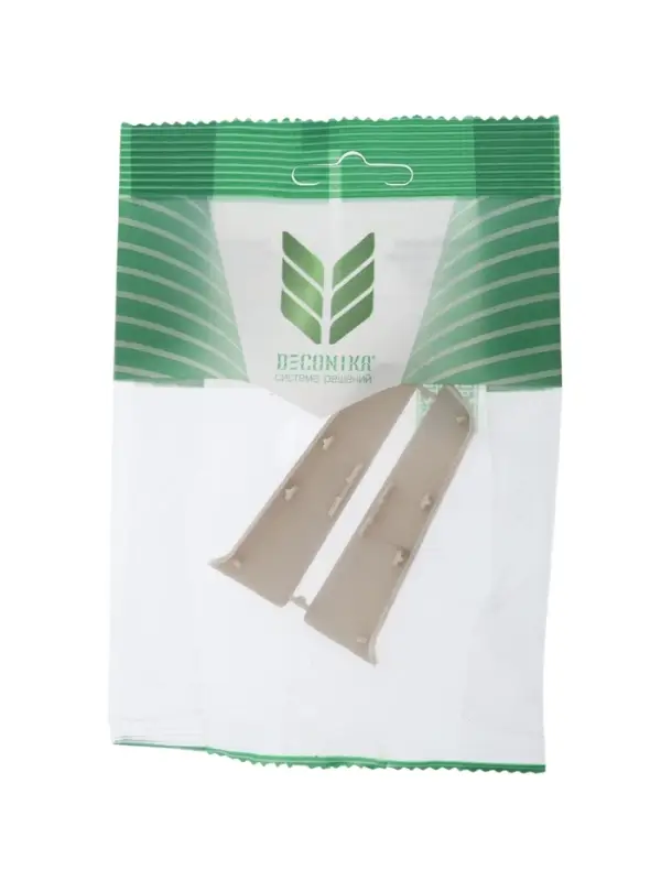 Торцевые заглушки для плинтуса &laquo;Деконика&raquo;, пара, 70 мм, цвет 547 лофт светло-серый