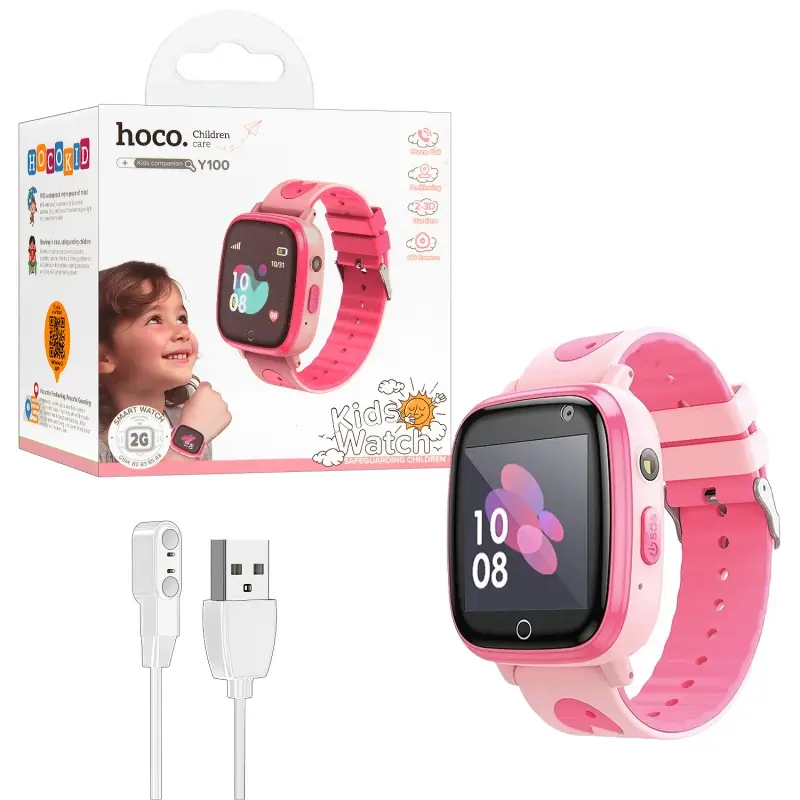Детские смарт-часы Y100 розовые HOCO