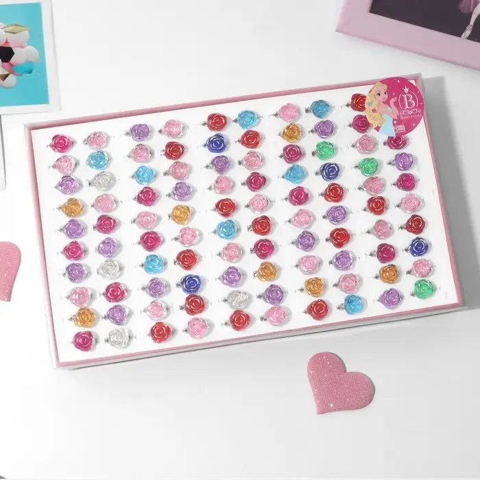 Кольцо детское Выбражулька «Розочка», МИКС, безразмерное Кольцо детское Выбражулька «Розочка», МИКС, безразмерное