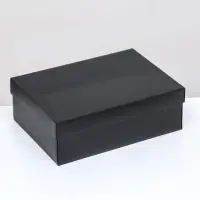 Коробка подарочная складная, упаковка, крышка-дно, чёрная, 24&times;17&times;8 см