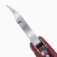 Кусачки педикюрные, 3 в 1, с лазерной пилкой, изогнутое лезвие, складные, 8.7 см, длина лезвия-18 мм, бордовые