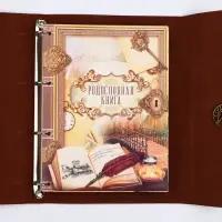 Родословная книга &laquo;Наш род&raquo;, 56 листов, бордо, 31&times;22 см