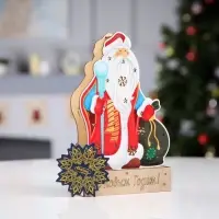 Светодиодная фигура &laquo;Дед Мороз&raquo; 14&times;20&times;2.5 см, дерево, от батареек LR1130&times;3, свечение тёплое белое