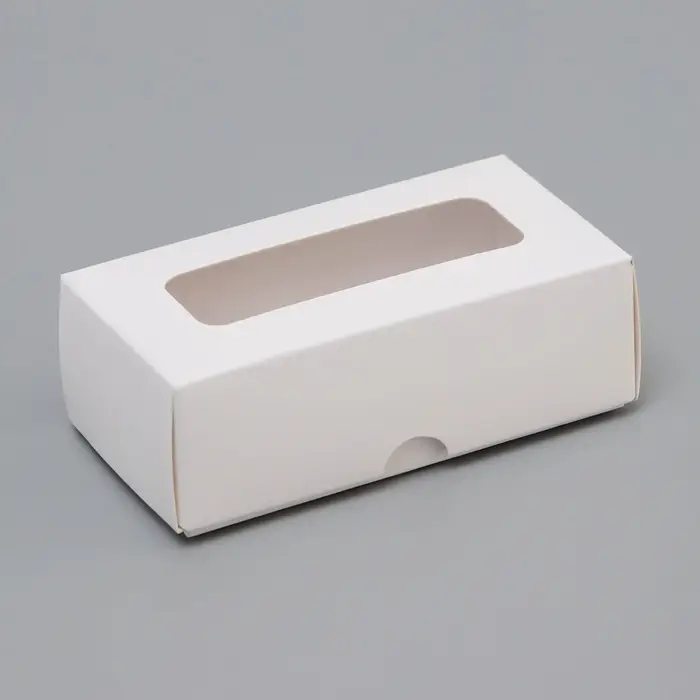 Коробка для 2 конфеты, белая, 10.5×5.5×3.5 см