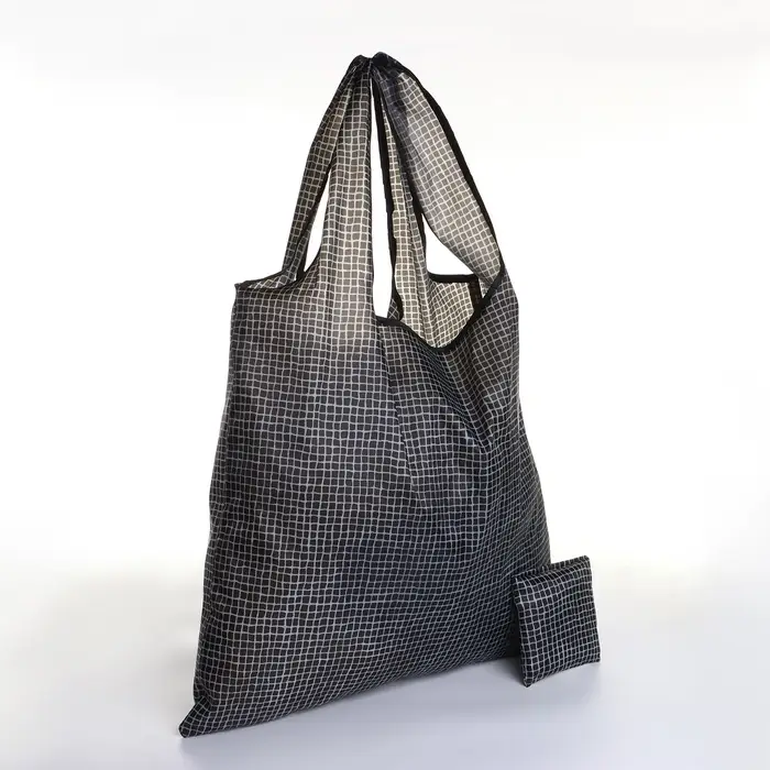 Сумка хозяйственная складная, без застёжки, чёрная