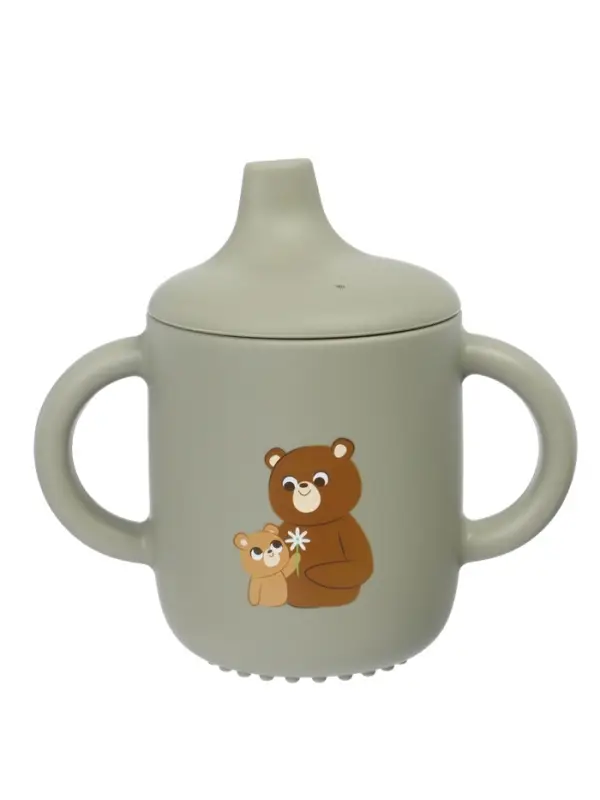 Поильник силиконовый с носиком, с ручками 6+ мес, 200 мл, серый, Крошка Я