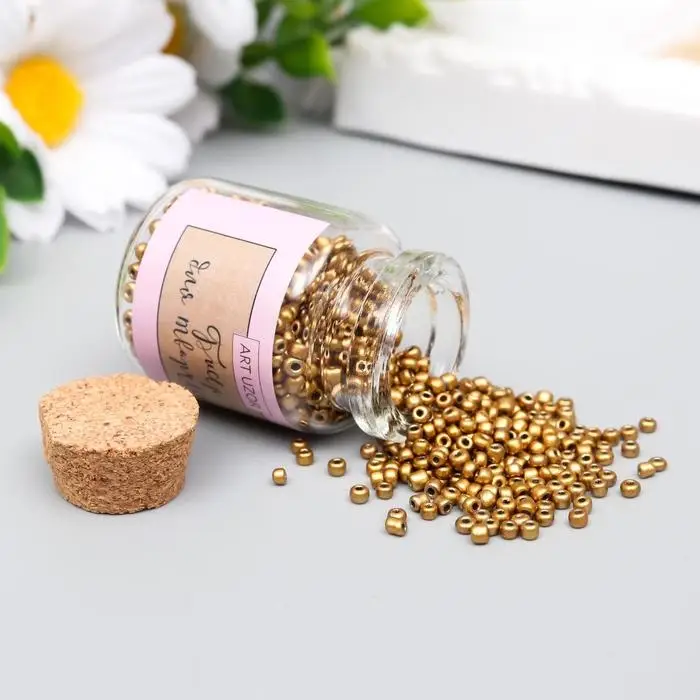 Бисер круглый 12/0 в бутылочке  Бисер круглый 12/0 в бутылочке "Золото" 20 гр