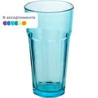 Стакан стеклянный 355 мл (цвета в ассортименте: бирюзовый/зелёный)
