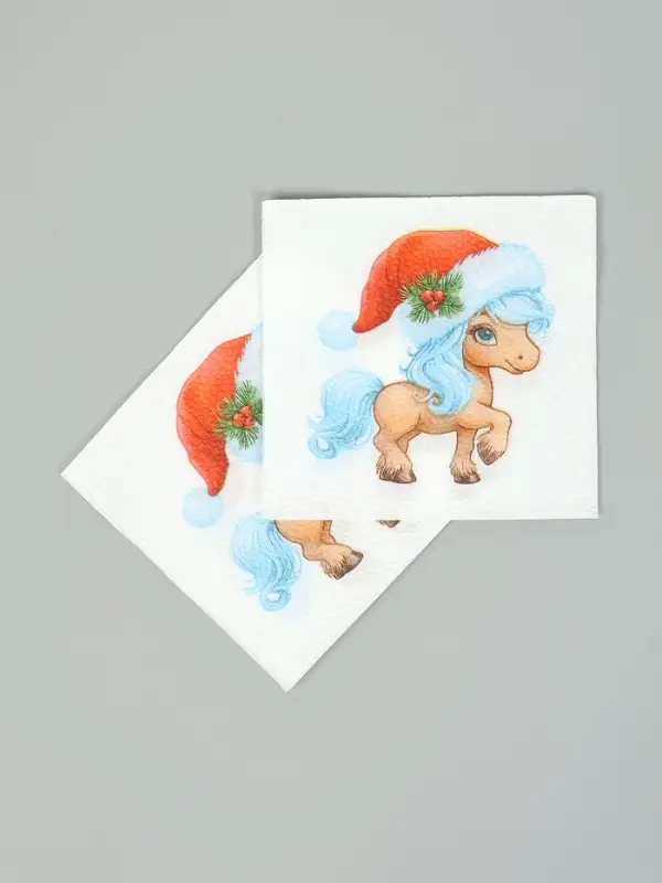 Салфетки бумажные однослойные «Символ года», 24х24, 40 шт Салфетки бумажные однослойные «Символ года», 24х24, 40 шт