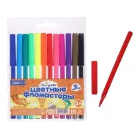 Фломастеры 12 цветов, вентилируемый колпачок, блистер