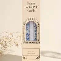 Набор свечей античных, 2,2х25 см, 2 шт "Пионы" сине-белые 8х28х2,3 см