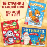 Подарочный набор «Посылка от Деда Мороза», книги, игрушка и пазл МИКС