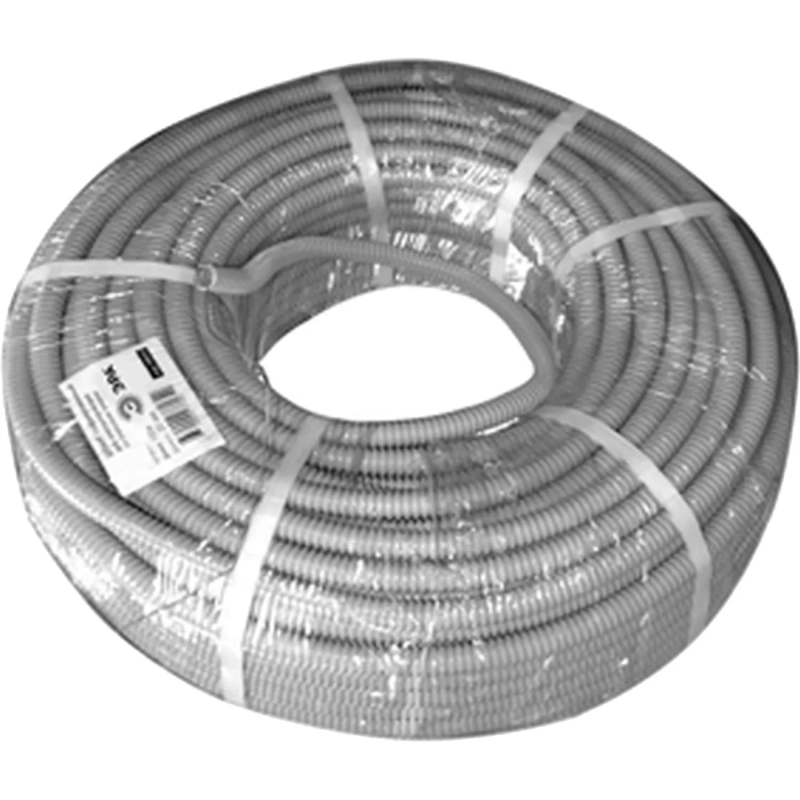 Труба гофрированная ПВХ ЭРА GOFR-25-50-PVС легкая серая d 25мм с зондом 50м