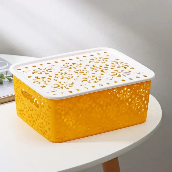 Контейнер для хранения с крышкой «Узор», пластик, 22×17×9,5 см, цвет МИКС Контейнер для хранения с крышкой «Узор», пластик, 22×17×9,5 см, цвет МИКС