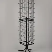 Стойка для открыток вращающаяся, напольная, металл, 80 карманов A5, 45×45×180 см, чёрная