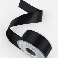 Лента атласная TEIRA, двухсторонняя, 38 мм, 25&plusmn;1 м, чёрная №0030