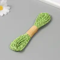 Пряжа 100% целлюлоза "Softino Raffia Color Melange" кручёная, зелёная трава 10м ±2м