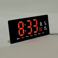 Часы электронные настенные, 36.2&times;15.5 см, красные цифры